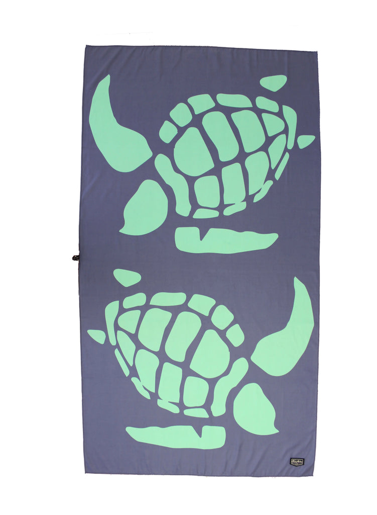 This navy towel features two turtles on the back and our KaiAloha Supply Honu design on the front. 
