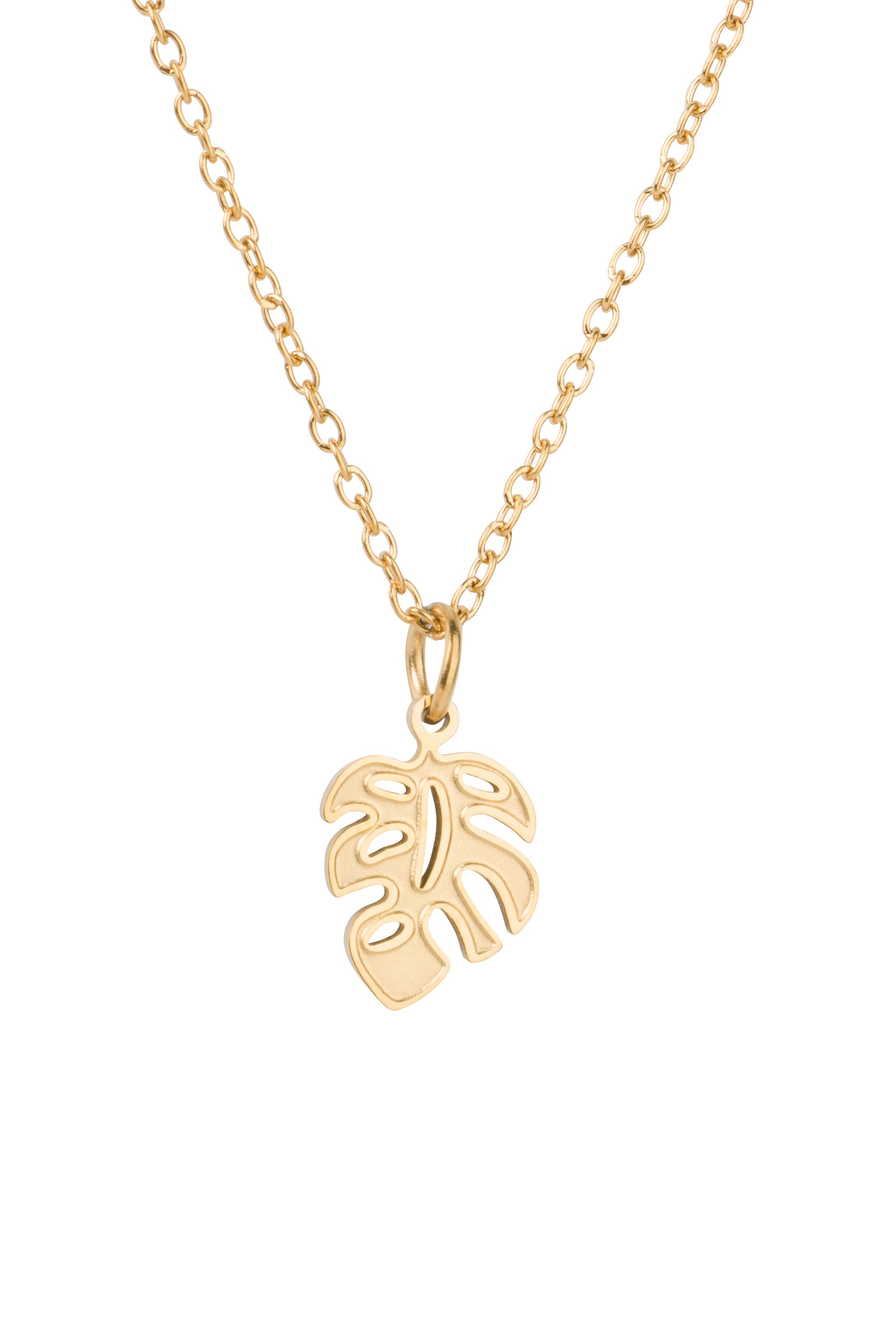 Monstera Charm Gold Necklace