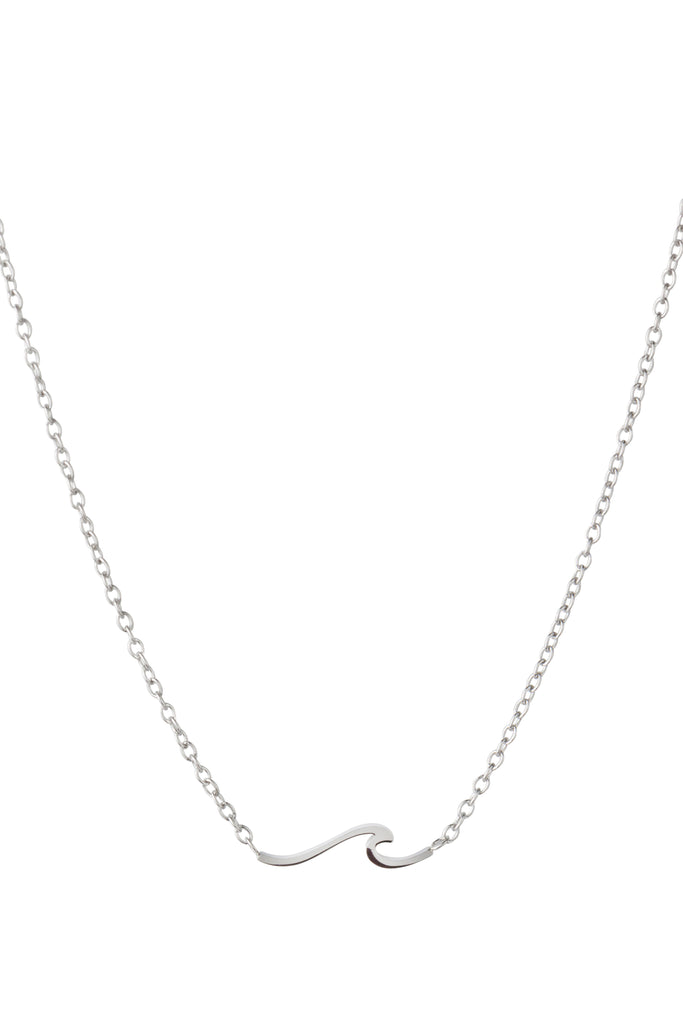 Jewelry-Simple Silver Wave Necklace