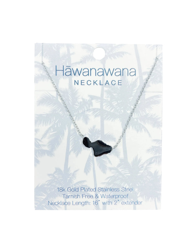 Maui island necklace in silver