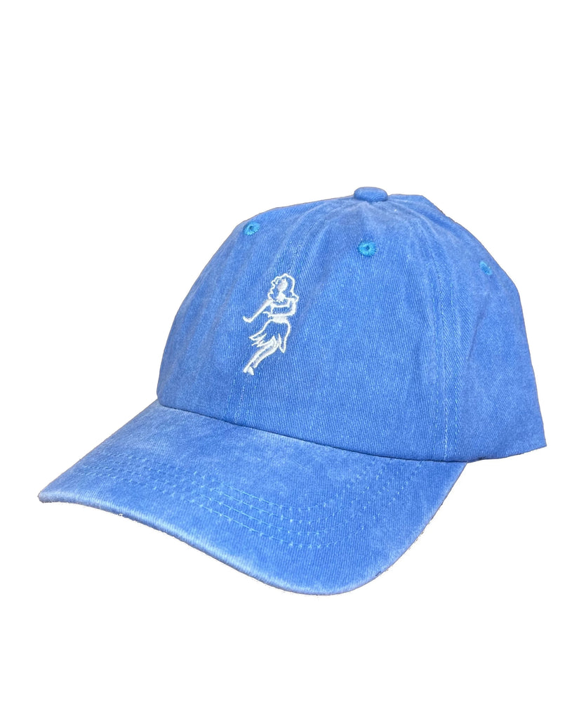 Our Hula Girl Dad Hat is perfect to keep you stylish in shade! It comes in Pink and Blue. This hat is light washed, adjustable on the back with KaiAloha Supply branding, and a hula girl embroidery on the front center.